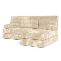 ROHOVÁ SEDAČKA NOTIA modulární Boneless pohovka s funkcí spaní, krémová TILIA 03 - krémová, textil (200/120cm) - MASSENO
