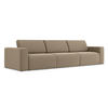 4-SITZER-SOFA Samt Stoff Beige - Beige/Schwarz, Kunststoff/Textil (314/80/103cm) - Makamii