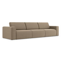 4-SITZER-SOFA Samt Stoff Beige - Beige/Schwarz, Kunststoff/Textil (314/80/103cm) - Makamii