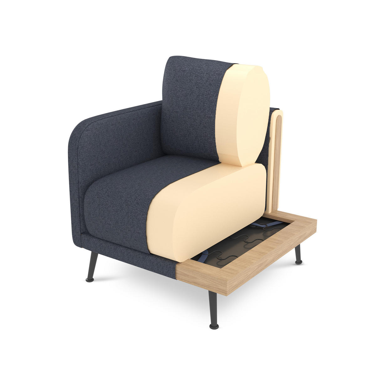 DESIGNER-SESSEL Emma mausgrauer - Schwarz/Grau, Holz/Holzwerkstoff (71/81/75cm) - Sicaan