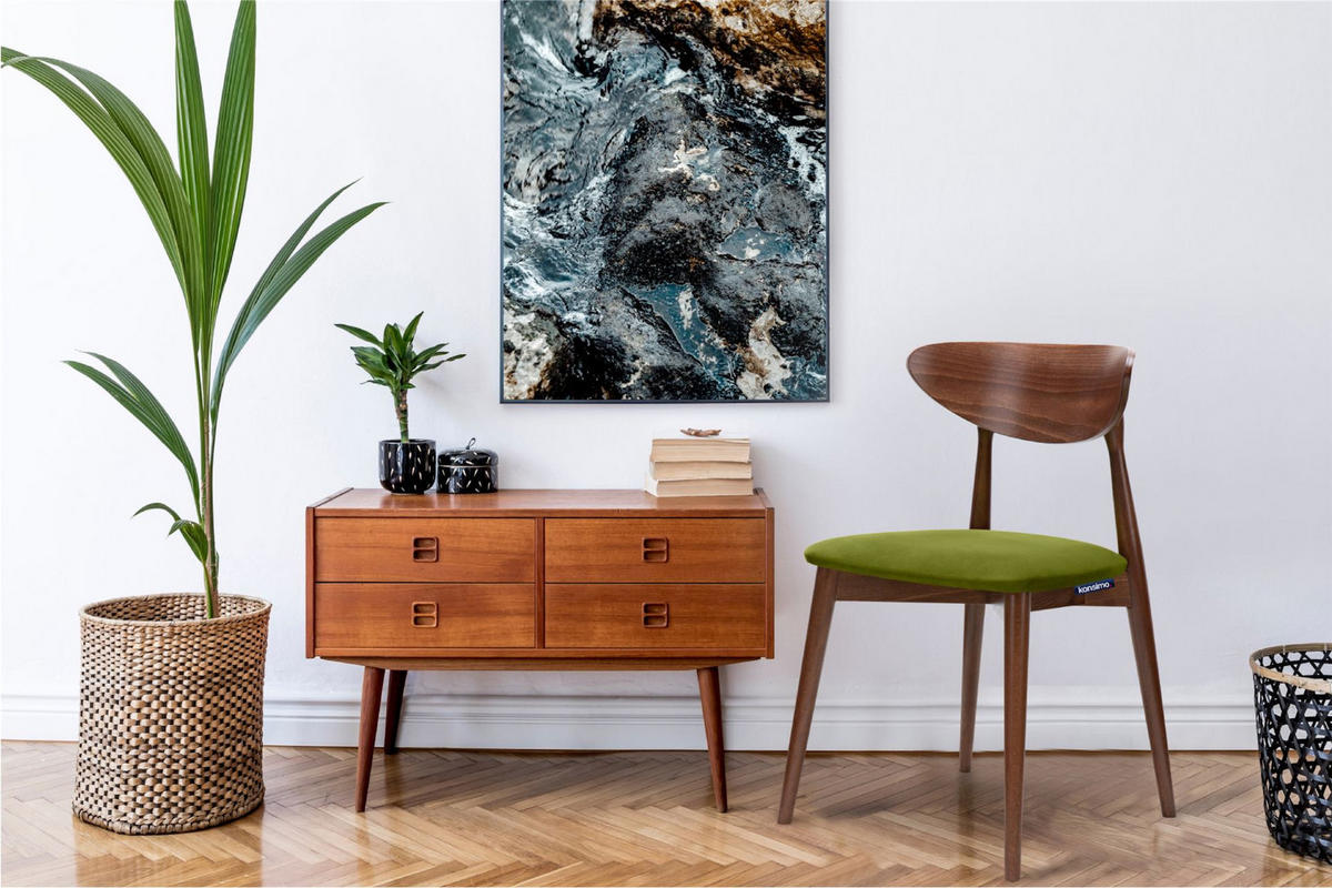 ESSZIMMERSTÜHLE RABI (2er-Set), oliv / nussbaum mittel - Haselnussfarben/Olivgrün, Holz/Buchenholz (47/79/45cm) - KONSIMO®
