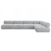 ECKSOFA modulares Sofa Samaro-L3 - 380x190x70 cm Grau Cord - Grau, Holzwerkstoff/Textil (380/190cm) - ALTDECOR