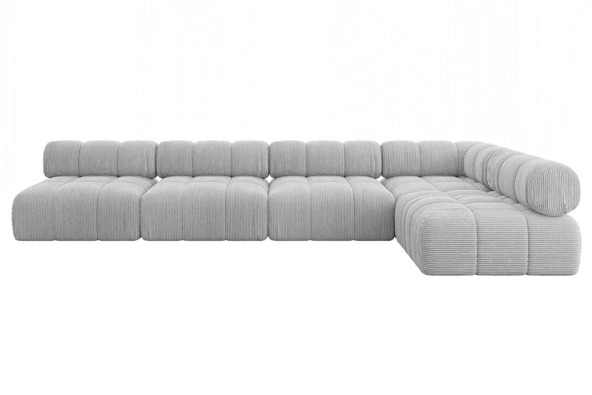 ECKSOFA modulares Sofa Samaro-L3 - 380x190x70 cm Grau Cord - Grau, Holzwerkstoff/Textil (380/190cm) - ALTDECOR