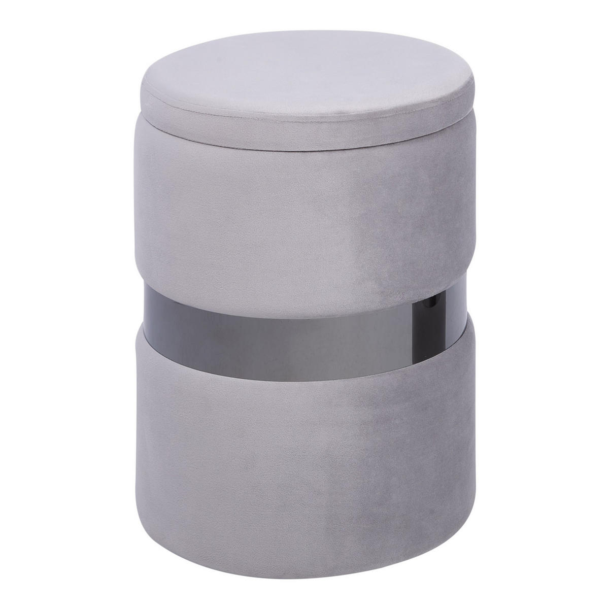 POUF Doris 35-30/35-30/44-36 cm - Grau, Textil (35/36/35cm) - Beliani