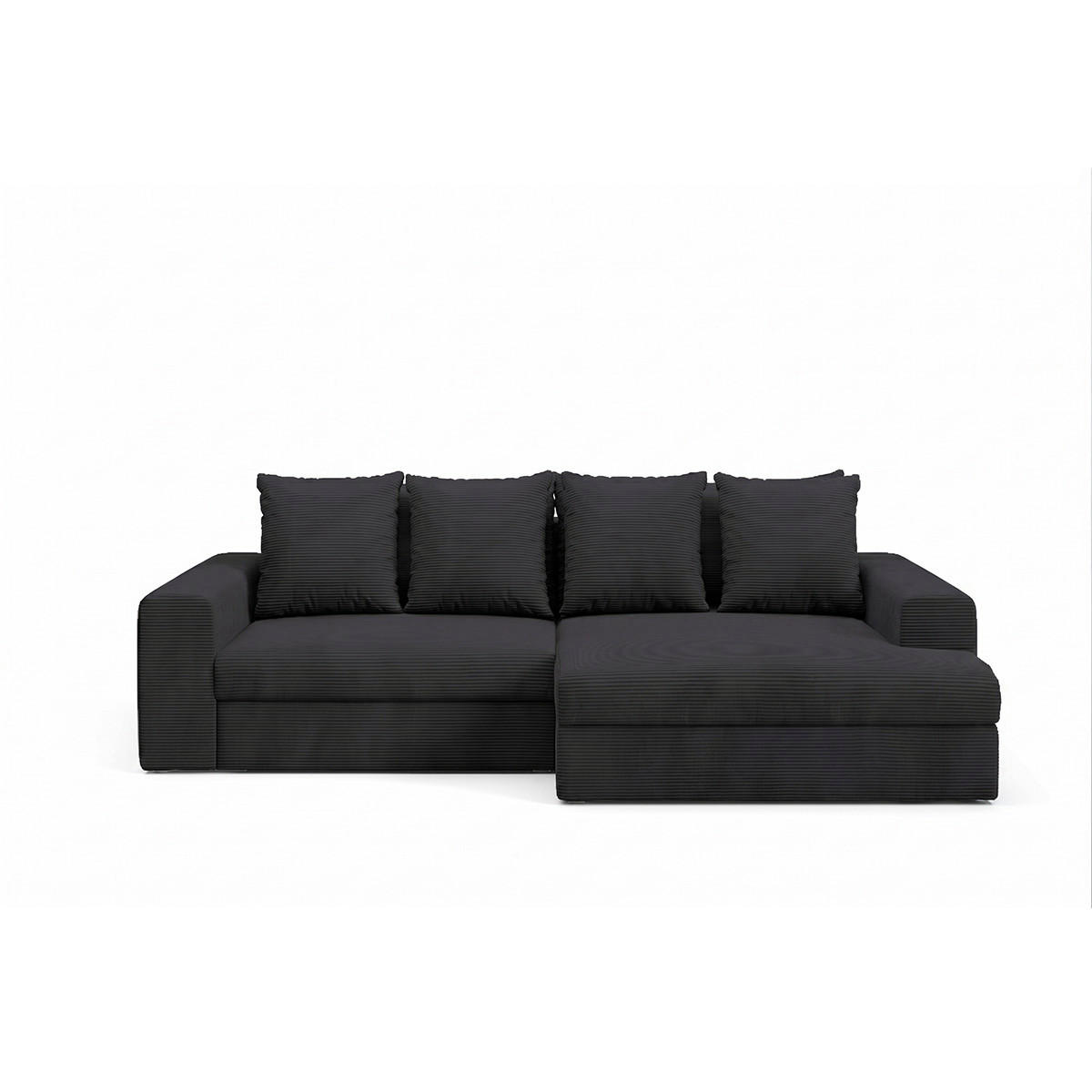 ECKSOFA Paola 3 Sitzplätze Schwarz - Schwarz, Holz (272/167cm) - Petits-meubles