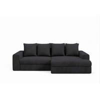 ECKSOFA Paola 3 Sitzplätze Schwarz - Schwarz, Holz (272/167cm) - Petits-meubles