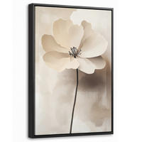 LEINWAND Bilder mit Rahmen - Blume - Beige - Farbe - Schatten - 20x30 - Creme, Textil (20/30cm) - MuchoWow