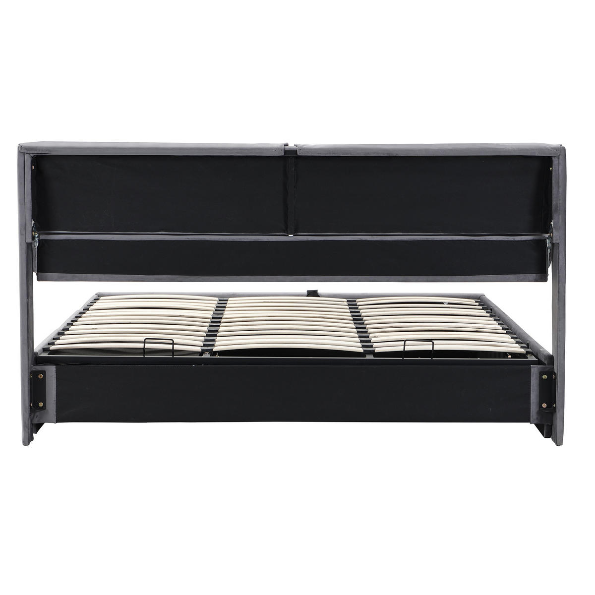 POLSTERBETT 160x200cm Grau Mit Hydraulik & 3 Schubladen - Grau, Textil - FLIEKS