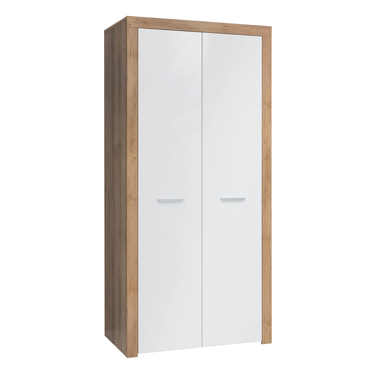 SKŘÍŇ 2DVEŘOVÁ Nora Bílá a dřevo - bílá, kompozitní dřevo (90/192/51.5cm) - Petits-meubles