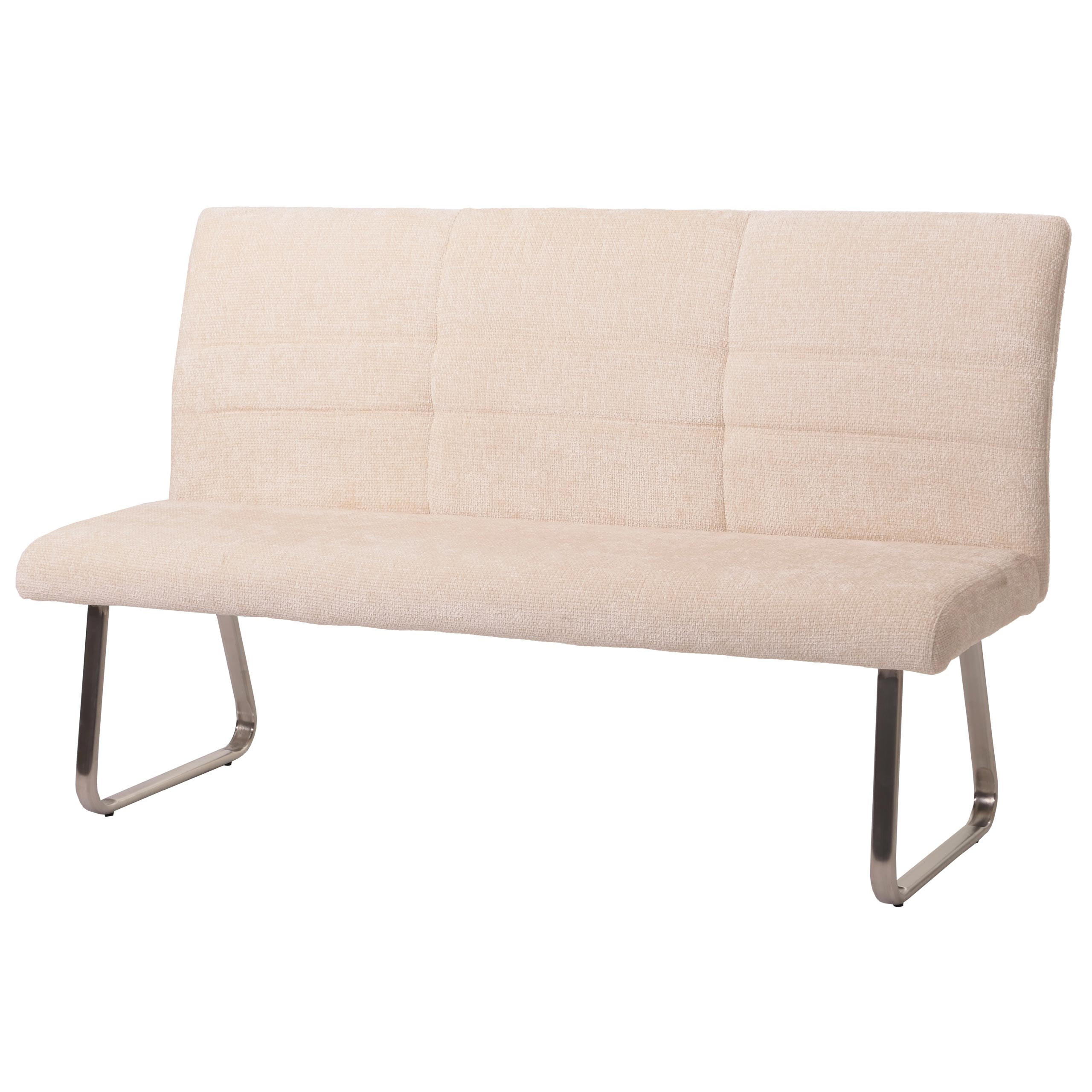 SITZBANK Cremeweiß - Weiß, Textil (160/100/65cm) - MCW