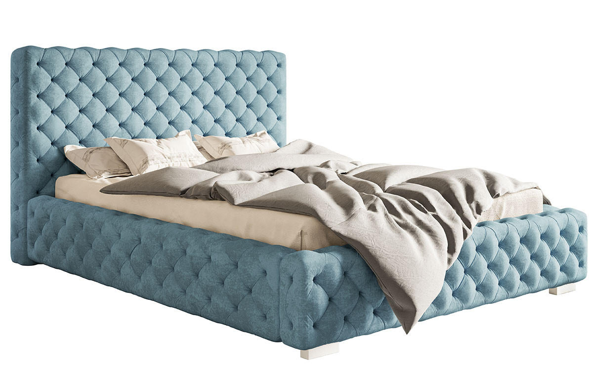 BETT Blau BEN 15 Mit Bettkasten 120x200 cm - Blau, Textil (120/200cm) - Sepro Meble