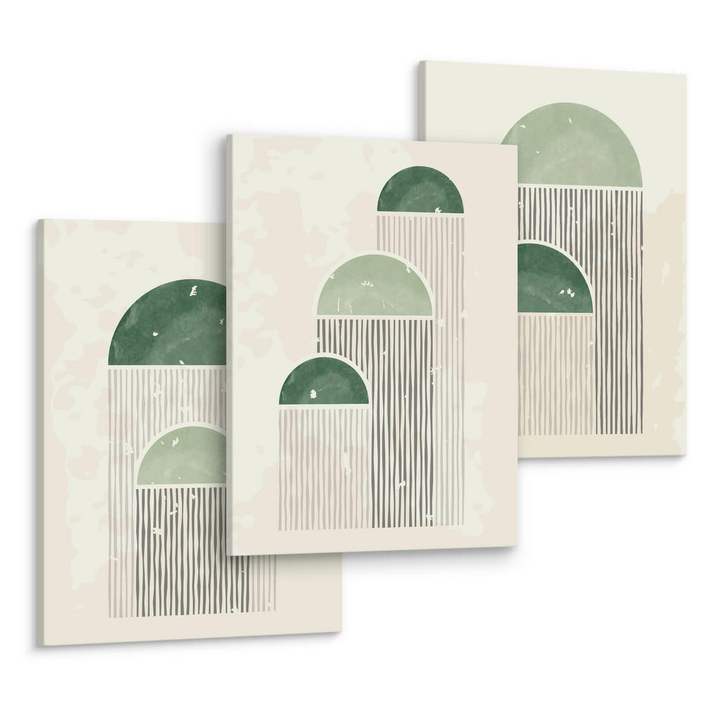 Thumbnail - Muralo Leinwandbilder, Grün, Schwarz, Beige, Textil, Abstrakt, Kunstzeichnung, Rechteckig, 90x40 cm, Bilder und Zubehör,...