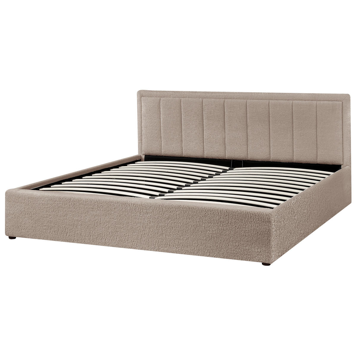 BETT mit Stauraum 180/200 cm Bouclé Taupe Montlaur - Taupe, Textil (180/200cm) - Beliani