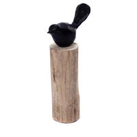 SKULPTUR VOGEL Birdy II Mangoholz-Sockel schwarz-natur - Naturfarben, Holz (10/27/15cm) - CREEDWOOD