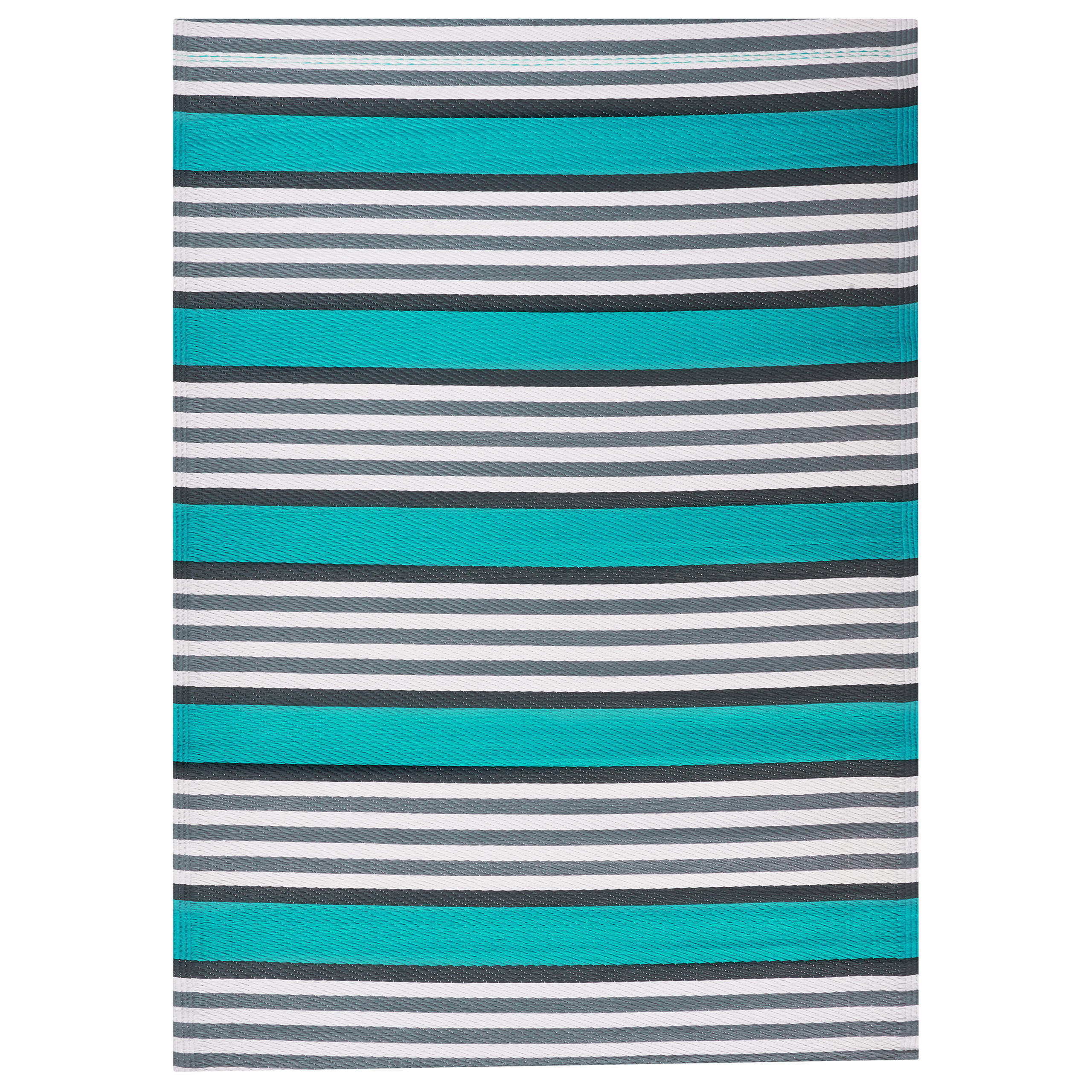 OUTDOORTEPPICH Blau Saugor - Blau/Schwarz, Kunststoff (120/180cm) - Beliani