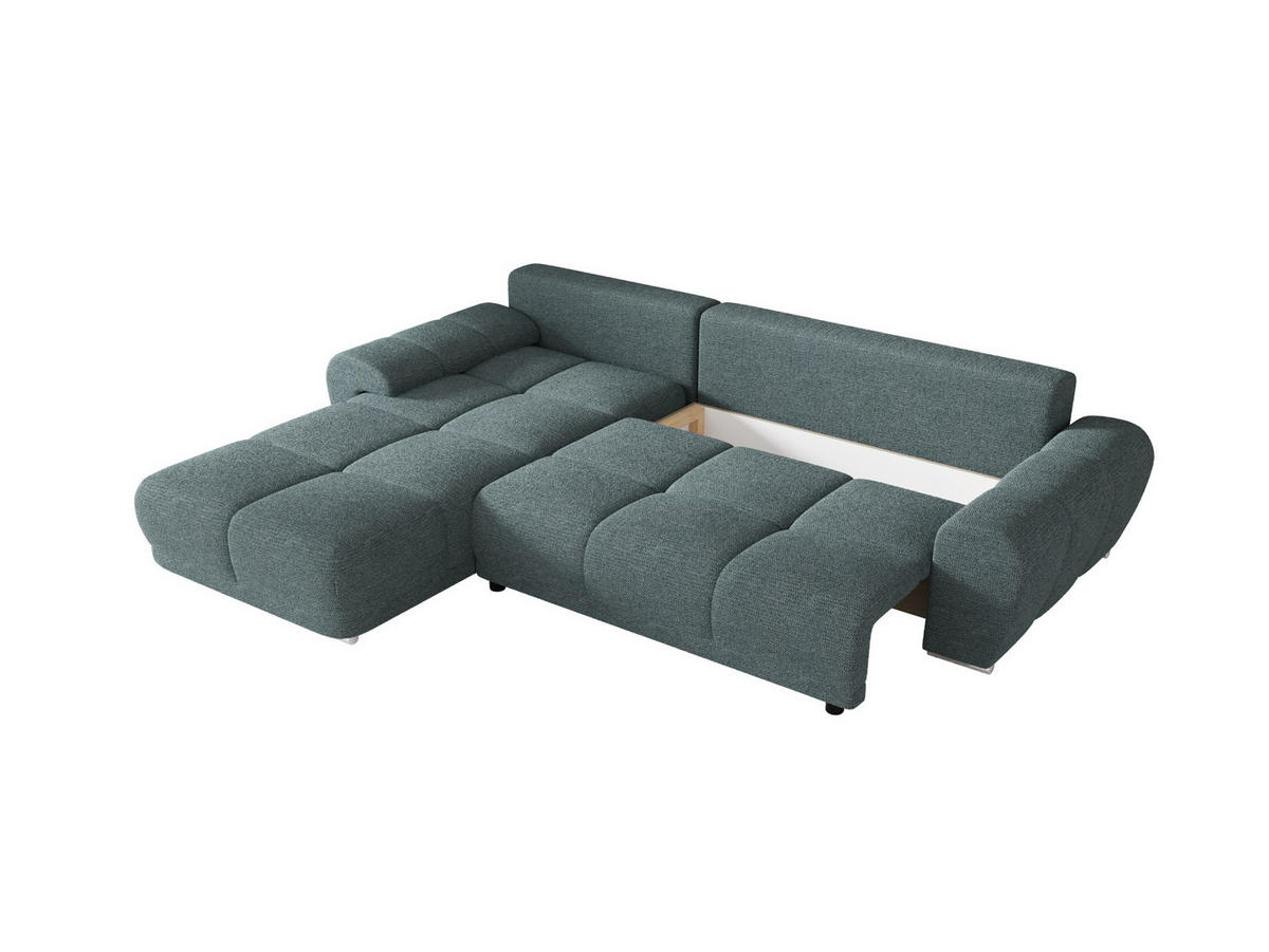 ECKSOFA BEGA L Links ARAGON 75 mit Schlaffunktion - Blau, Textil (289/185cm) - Bedante