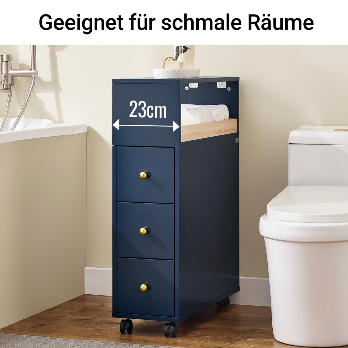 NISCHENWAGEN Blau - Blau, Holz/Holzwerkstoff (23/83/65cm) - SoBuy