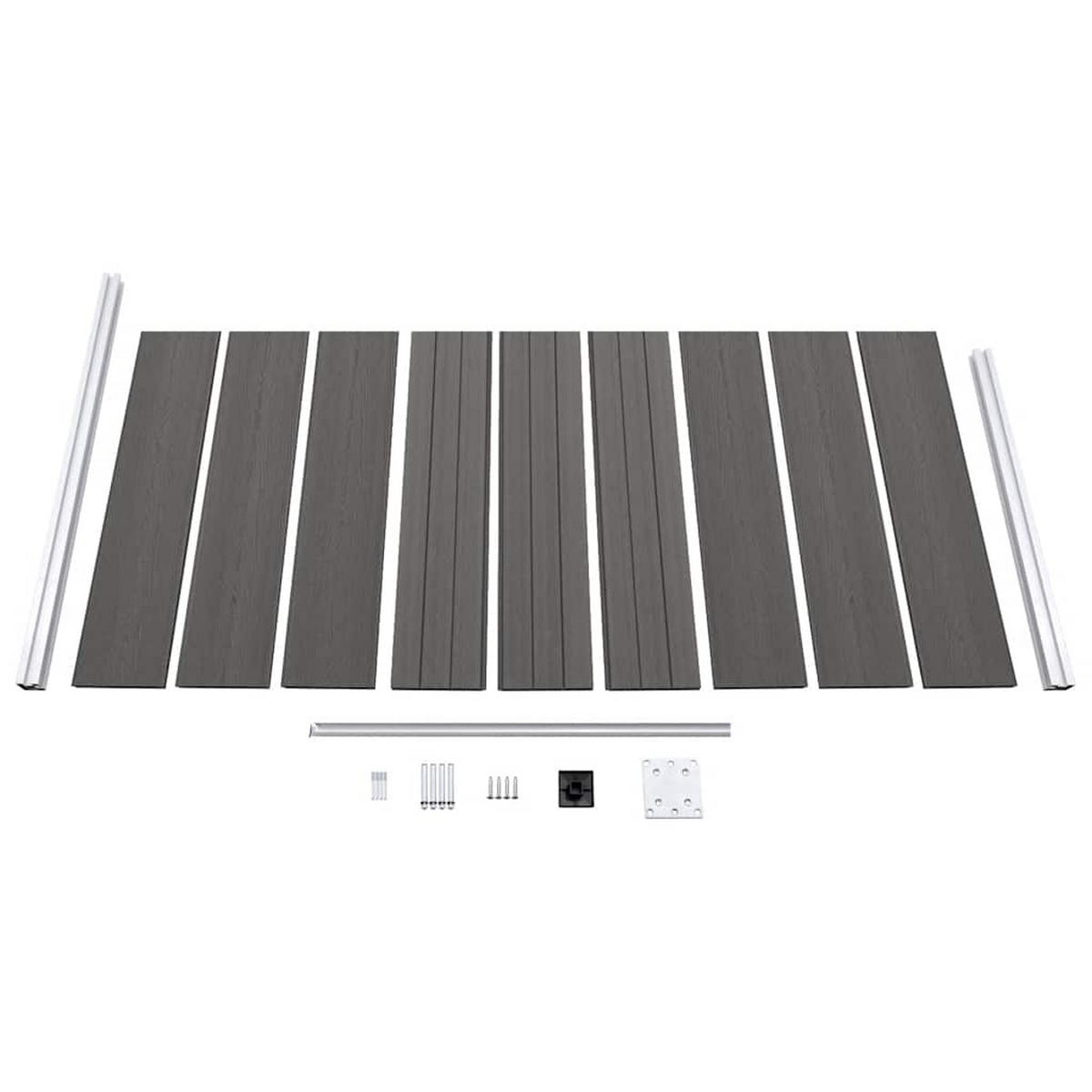 ZAUNELEMENT Wpc 95/186 Cm Grau - Grau, Holzwerkstoff (186cm) - vidaXL