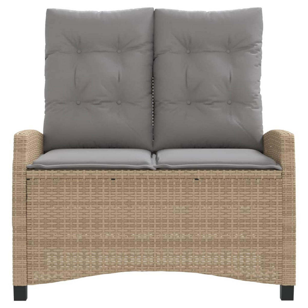 GARTENBANK Verstellbar mit Kissen Beige Poly Rattan - Beige, Kunststoff (105/93/66cm) - furnicato