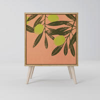 SIDEBOARD JUICY OLIVES, Eichefarben, 57,5x42x77,5 cm, Schräge Buchenholzfüße - Eichefarben/Buchefarben, Holzwerkstoff/Buchenholz (57.5/77.5/42cm) - SpaceRebels