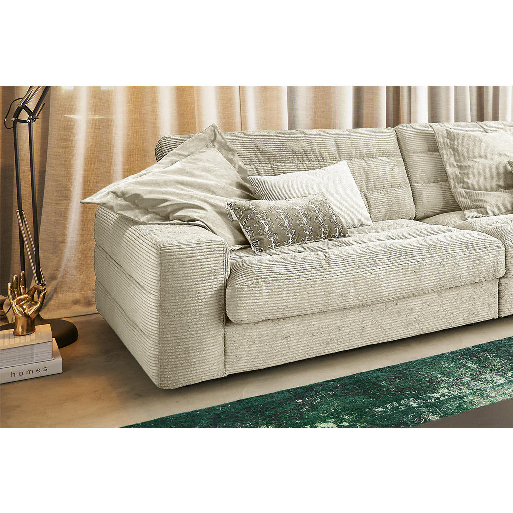 Thumbnail - Kawola Ecksofa, Creme, Textil, Echtholz, 4-Sitzer, Füllung: Kaltschaum, Ottomane rechts, L-Form, 416x205 cm, Wohnzimmer,...