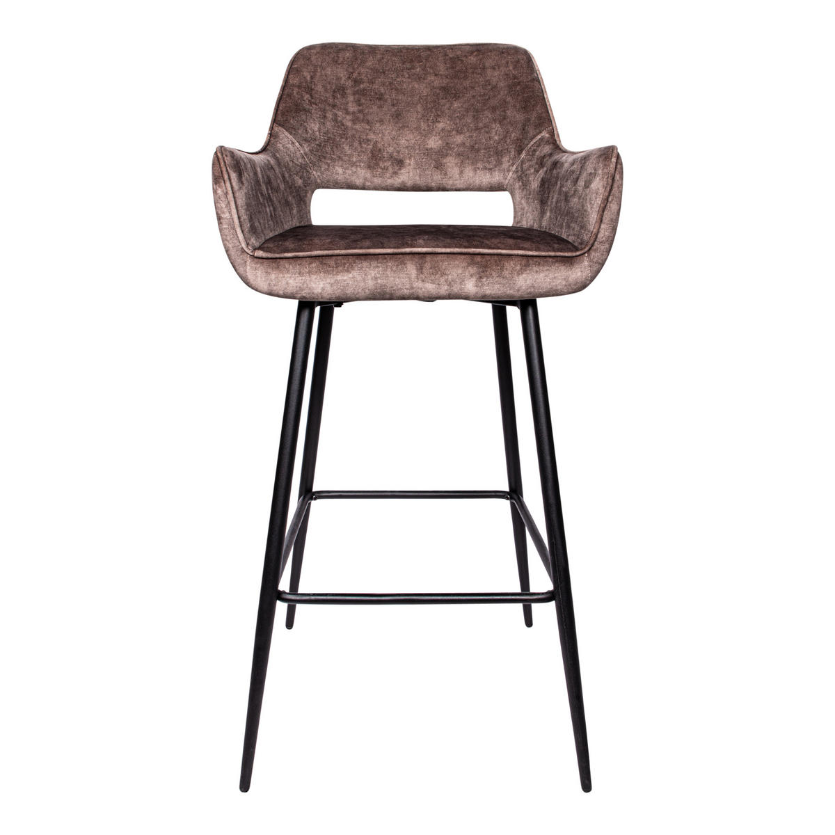 BARHOCKER Fallon Schwarz 61/53/105cm - Cappuccino, Textil (53/105/61cm) - PTMD Collection