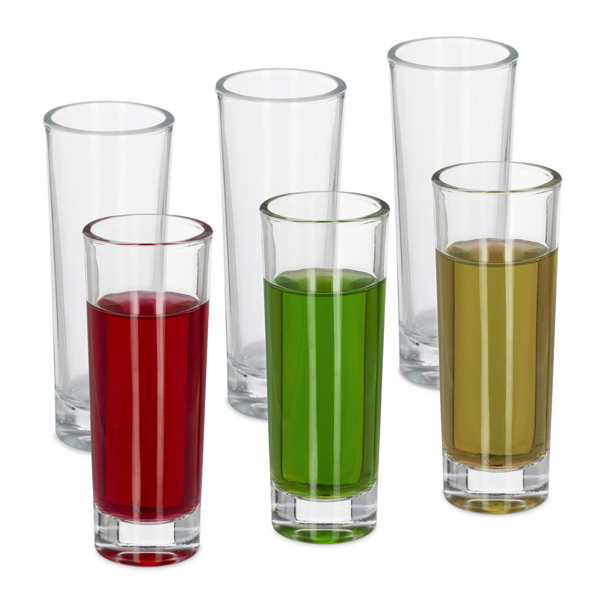 6XSCHNAPSGLAS - Transparent, Glas (0.06L) - Relaxdays