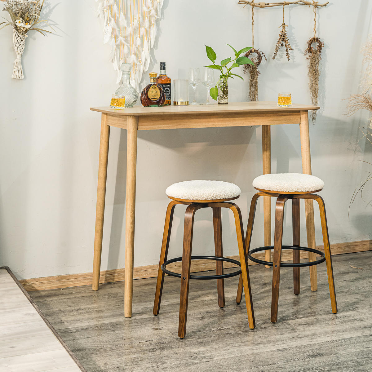 BARHOCKER 2er-Set Stoff Weiß - Weiß, Textil (40/70/40cm) - Nordlys