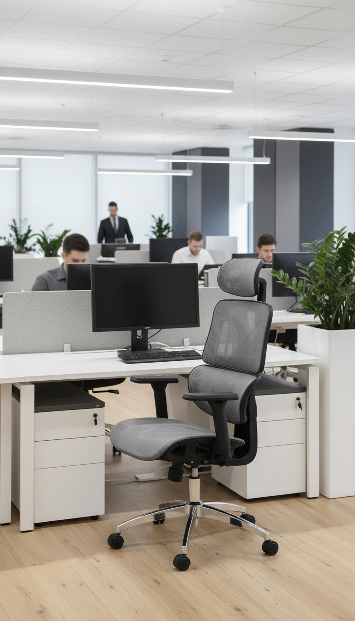 BÜROSTUHL Toren grau - Chromfarben/Grau, Kunststoff/Metall (66/126/76cm) - TPFLiving