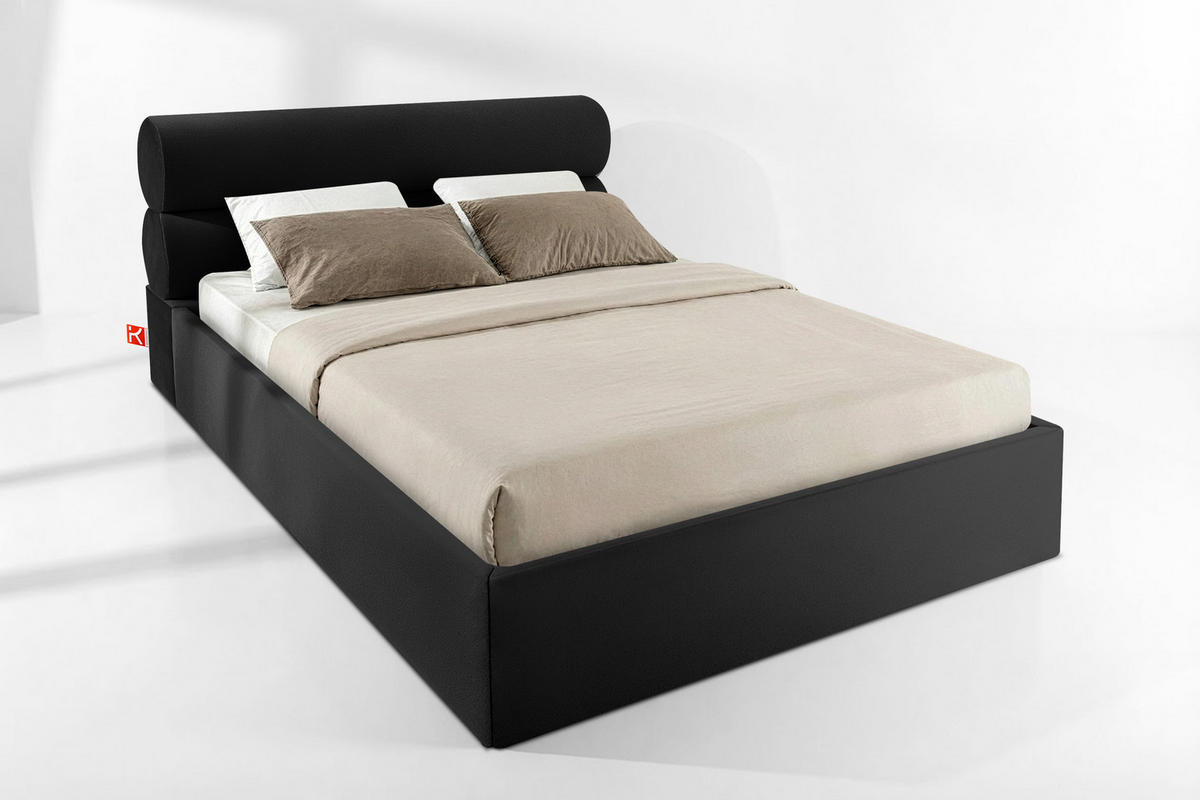 POLSTERBETT LUNEO - Schwarz, Holz/Holzwerkstoff (162/204cm) - KONSIMO®
