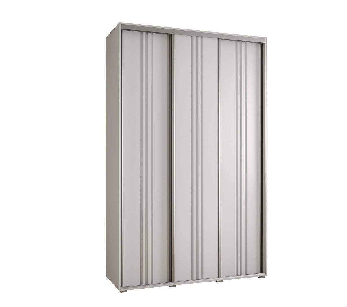 SCHWEBETÜRENSCHRANK 235,2/150/45 3-türig - Silberfarben/Weiß, Holz/Metall (150/235/45cm) - Abiks Möbel