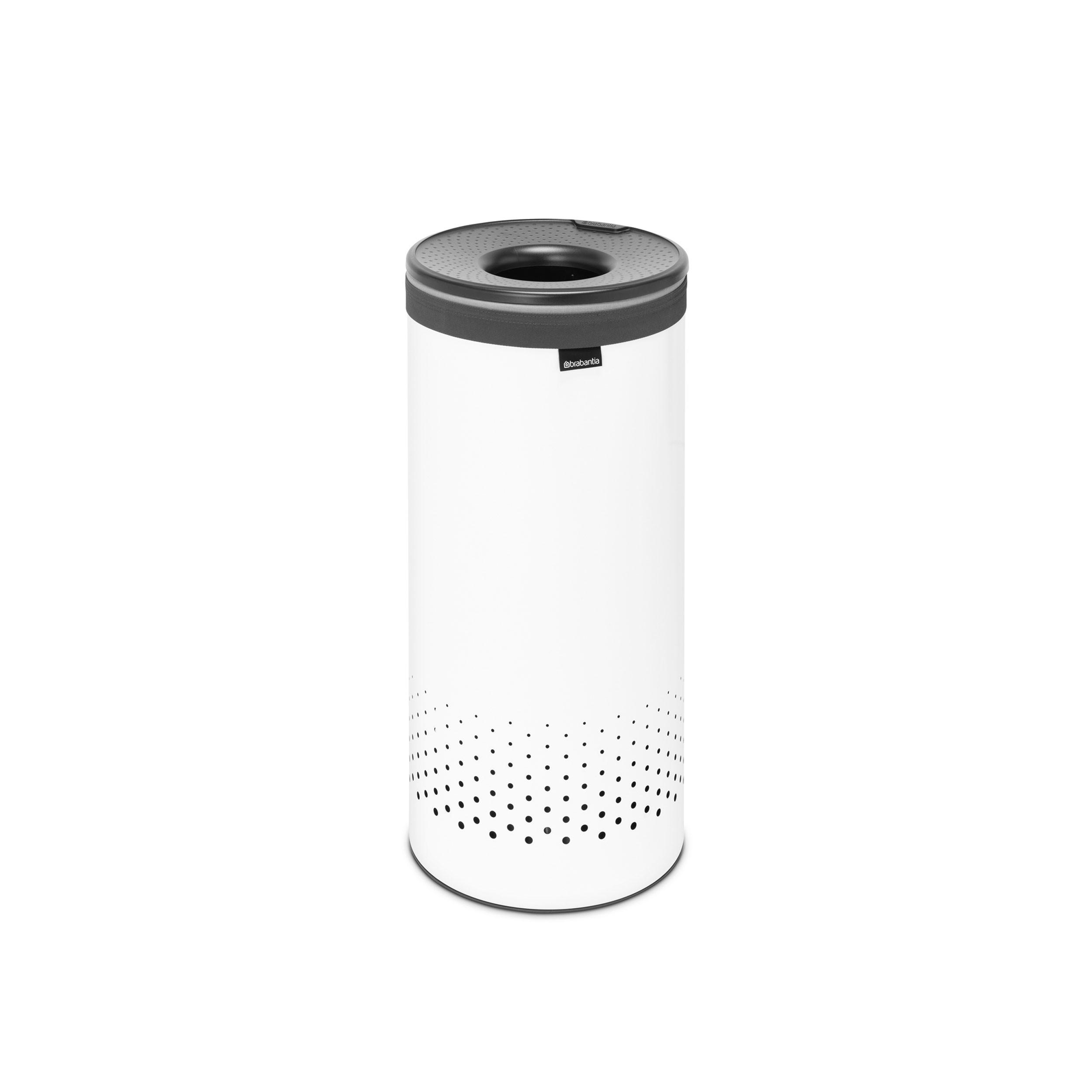 WÄSCHEBOX, White / Dark Grey, 35 L - Weiß, Metall (30/63.5/30cm) - Brabantia