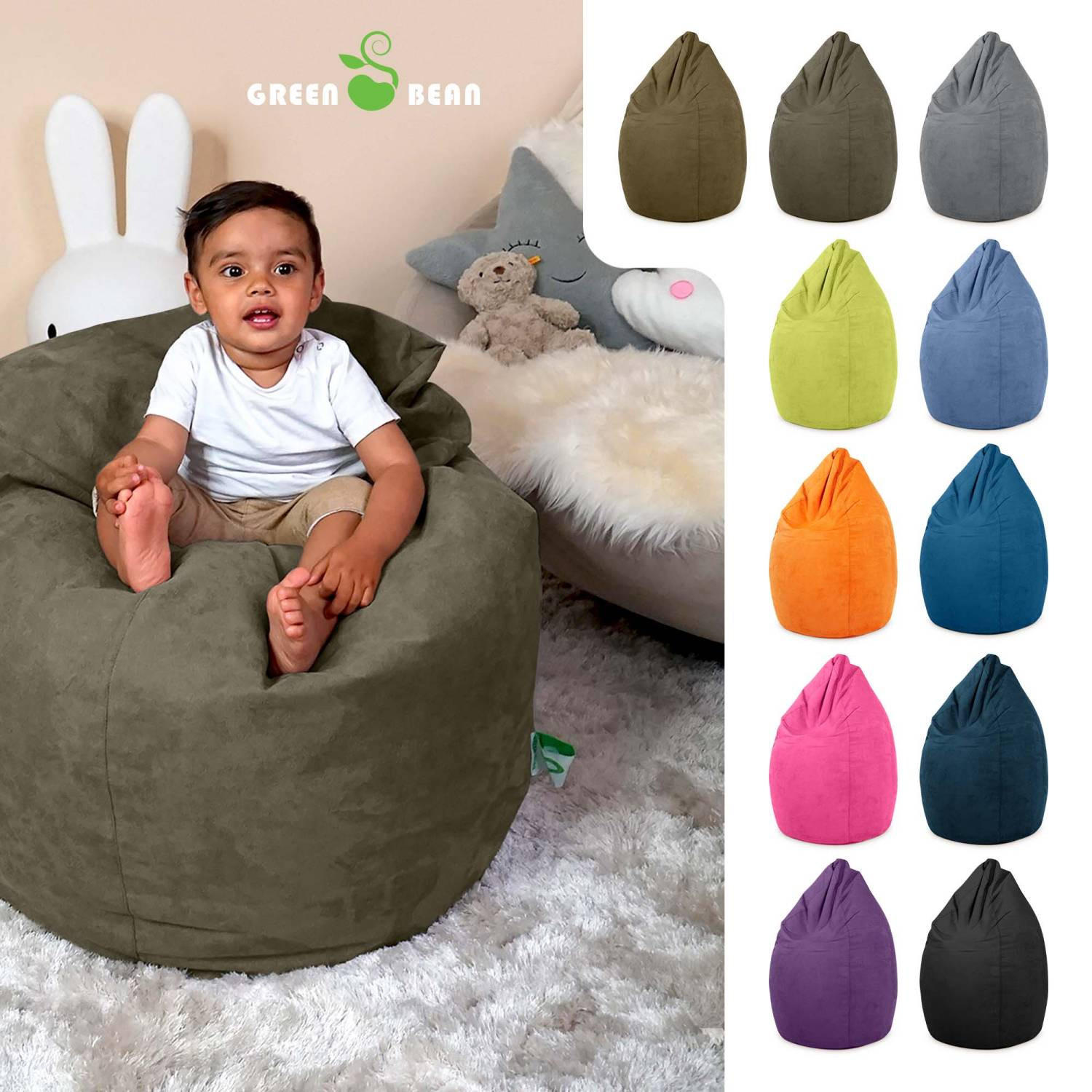 SITZSACK "Drop" 60x60x90cm - 220L - Beige, Textil (60/90/60cm) - Green Bean
