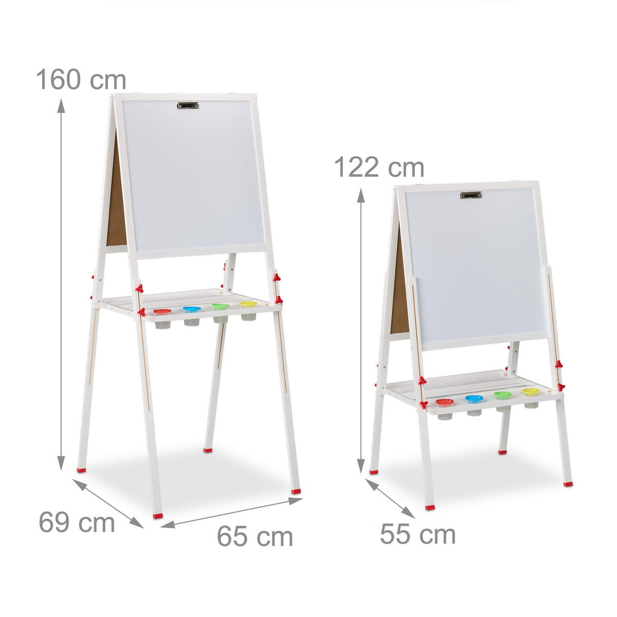 KINDERSTANDTAFEL - Weiß, Holz/Holzwerkstoff (65/160/69cm) - Relaxdays