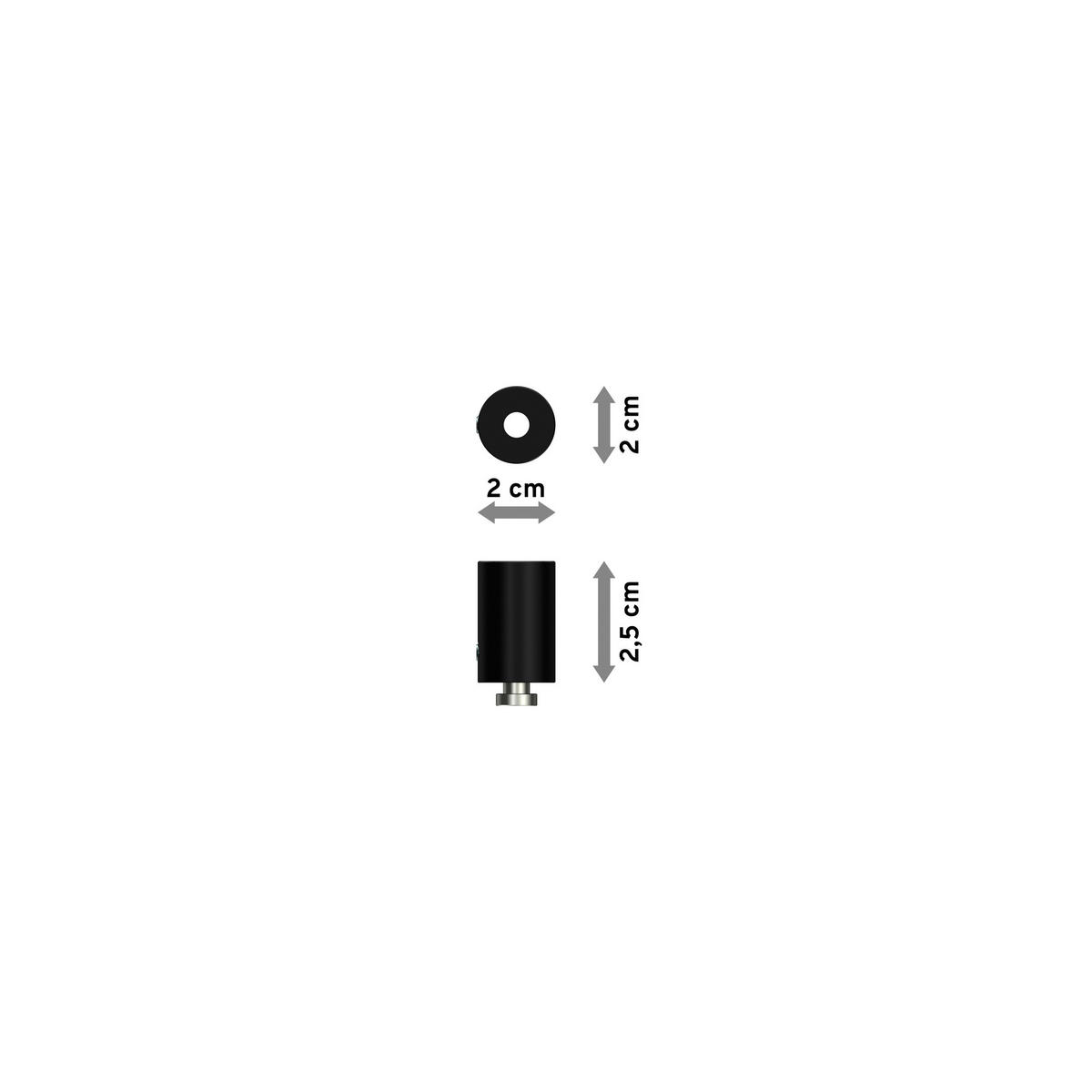 DECKENTRÄGER FÜR INNENLAUFSTANGEN 20 mm Ø, Sonius 1-läufig, Schwarz, Packung 2 Stück - Schwarz, Metall (1.6/3/1.6cm) - INTERDECO
