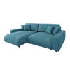 ECKSOFA Emma Türkis Cord - Ottomane links - Türkis, Textil (234/170cm) - S-Style Möbel