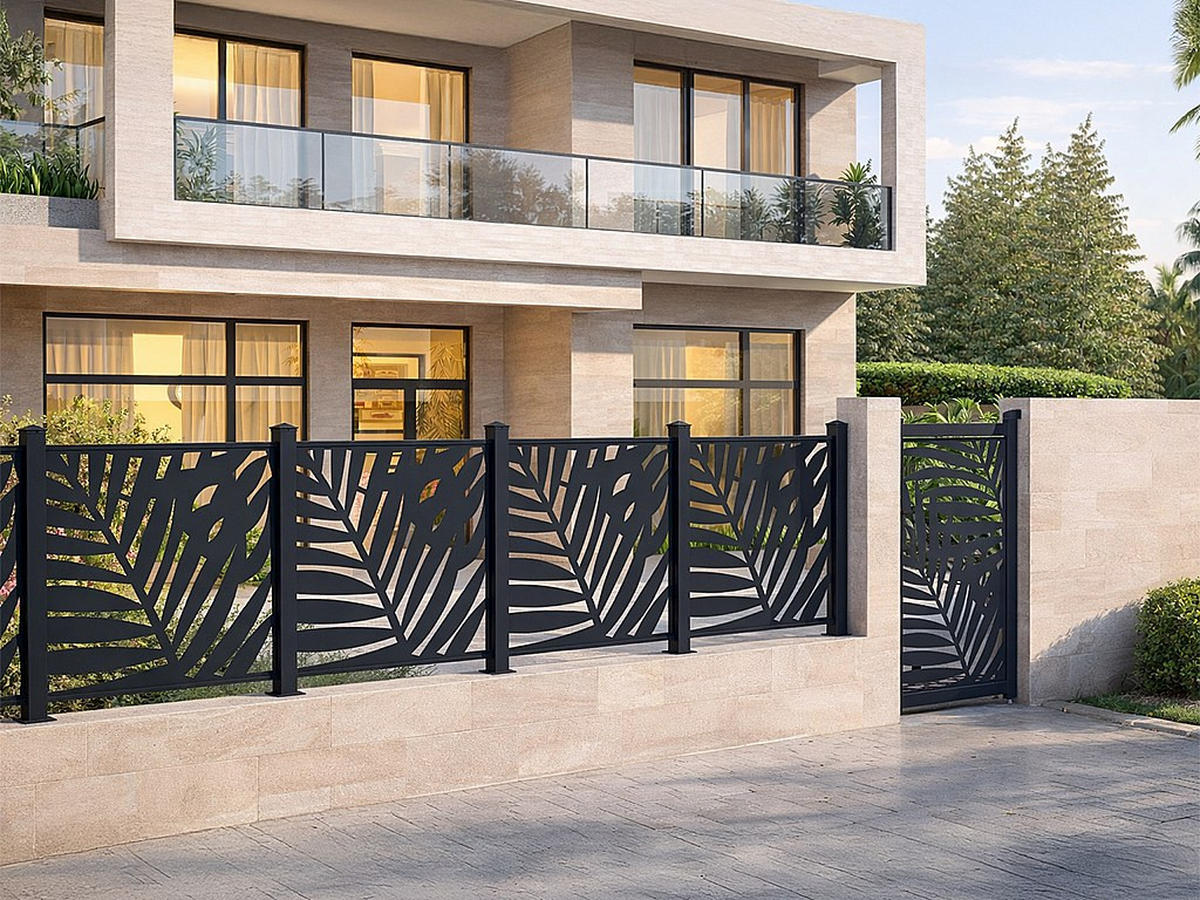 ZAUN - 102.5cm x 7.6cm - Aluminium - anthrazitgrau - TOGIRO - Anthrazit, Metall (102.5/100cm) - Vente-Unique