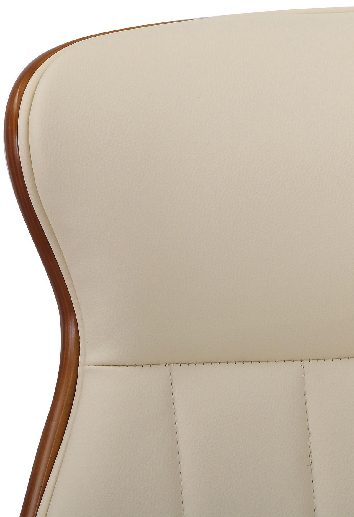 DREHSTUHL Lederlook Walnuss/Creme - Chromfarben/Walnussfarben, Textil/Metall (63/100/68cm) - CLP