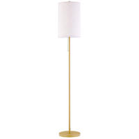 STEHLEUCHTE 157cm Stehlampe-Wohnzimmer cremeweiß mit Leinen-Lampenschirm und Zugschalter - Goldfarben, Metall (25.5/25.5/157cm) - Raelunyi