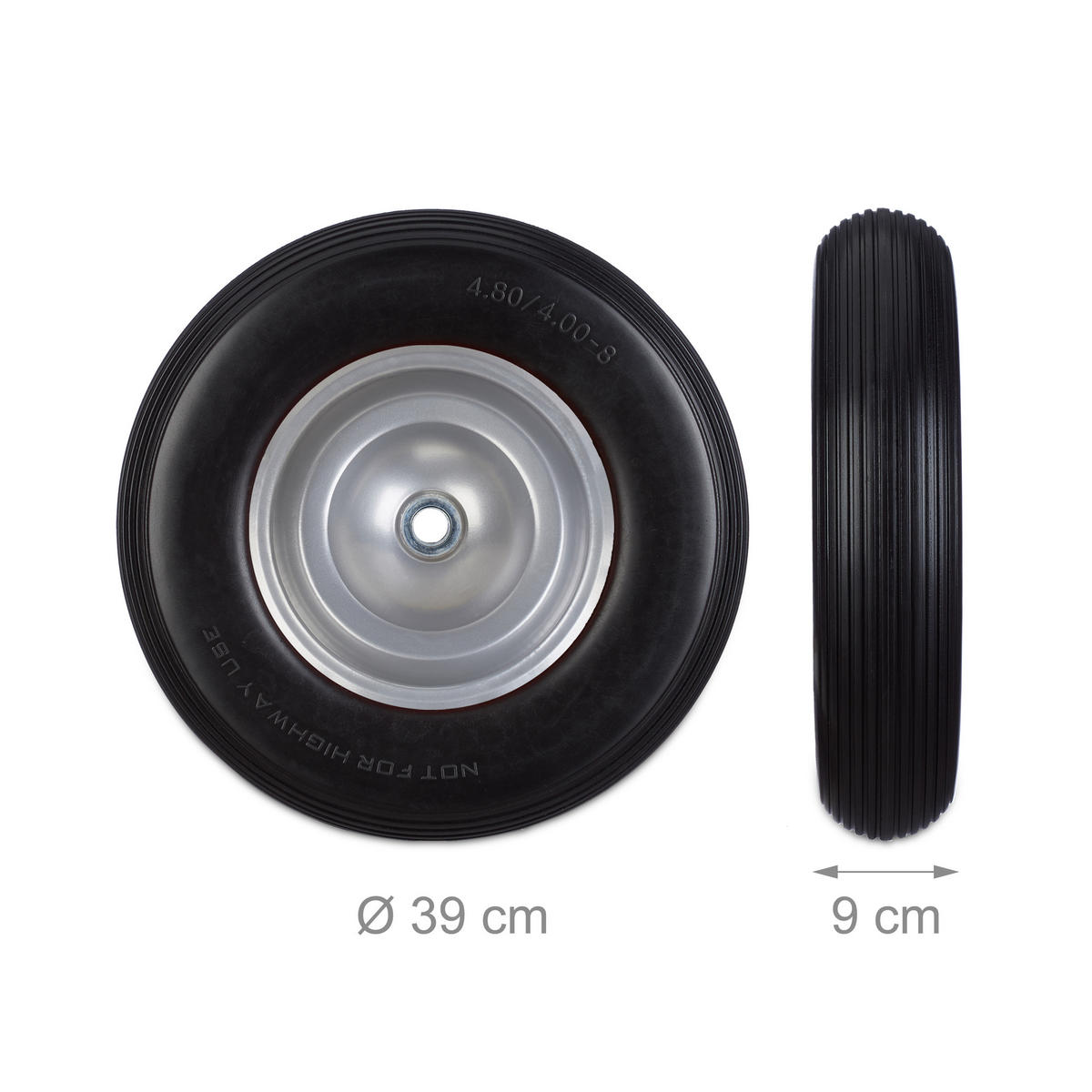 SCHUBKARRENRAD - Multicolor, Kunststoff/Metall (39/39/9cm) - Relaxdays