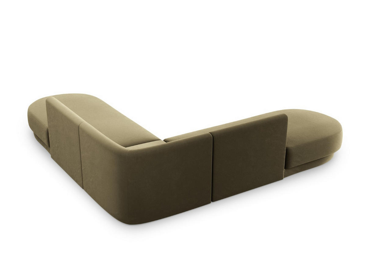 WENDBARES-ECKSOFA Miley aus Samt grün 5 Sitzplätze - Grün, Textil (248/248cm) - Micadoni
