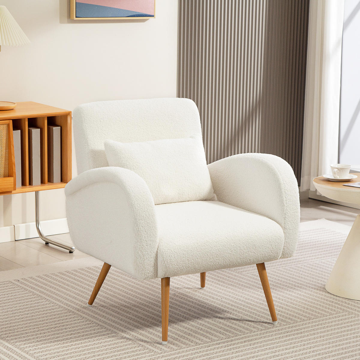 ARMLEHNSTUHL Creme 77.0/77.0/83.0 cm - Creme, Textil (77/83/77cm)