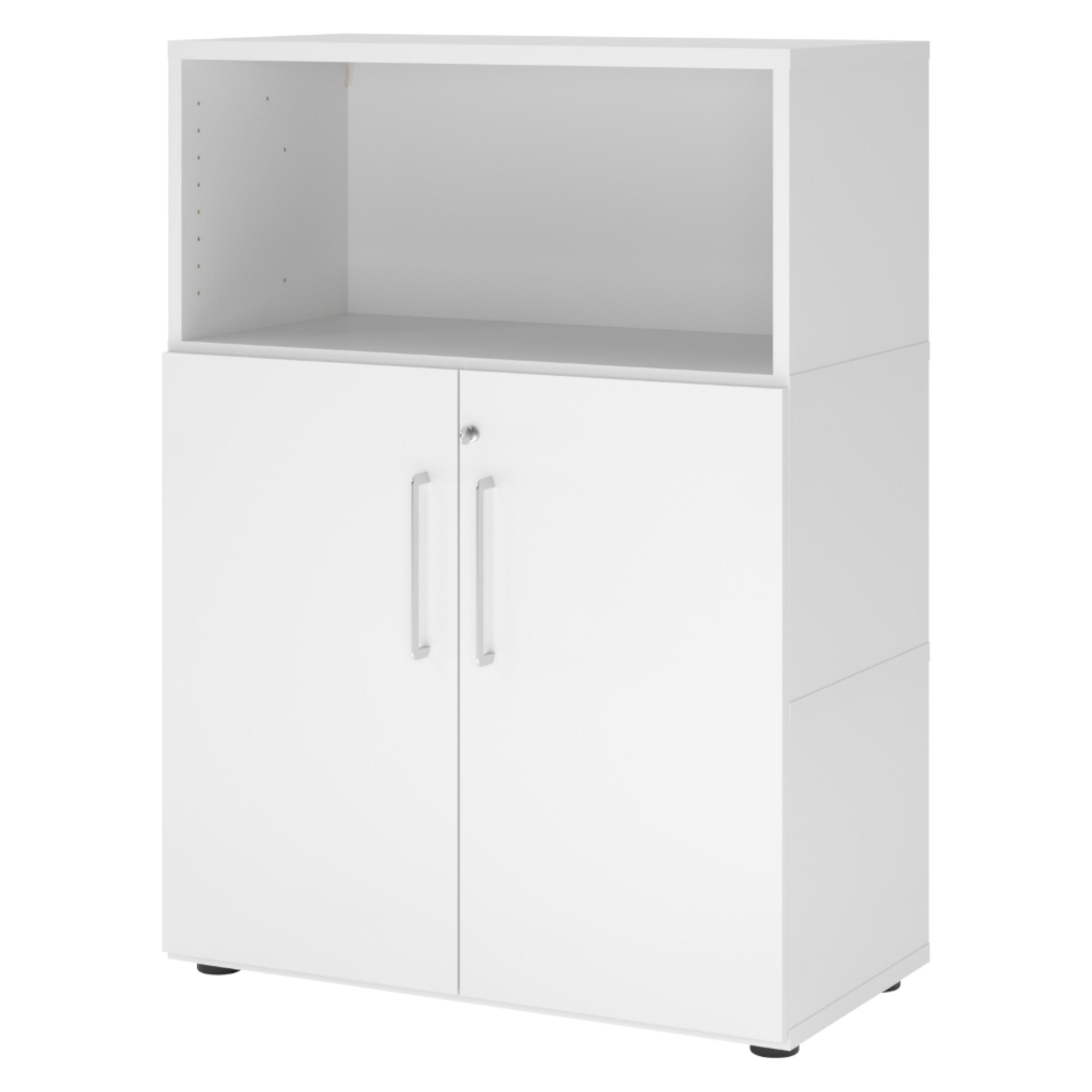 AKTENSCHRANK mittel mit Flügeltüren 41,7/80/110 cm in Weiß - Weiß, Holzwerkstoff (80/110/41.7cm) - bümö