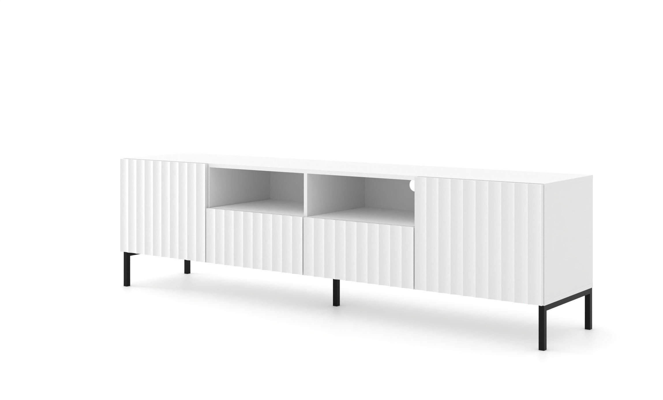Raumhirsch Furniture TV Weiß, Schwarz 200x56x42 cm