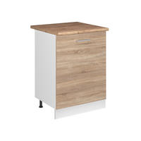 KUCHYNSKÁ SPODNÁ SKRINKA R-Line, Sonoma/biely, 60 cm s 1 dverami Goldkraft tammi työtaso - biela/dub sonoma, kompozitné drevo (60/81.6/60cm) - Vicco