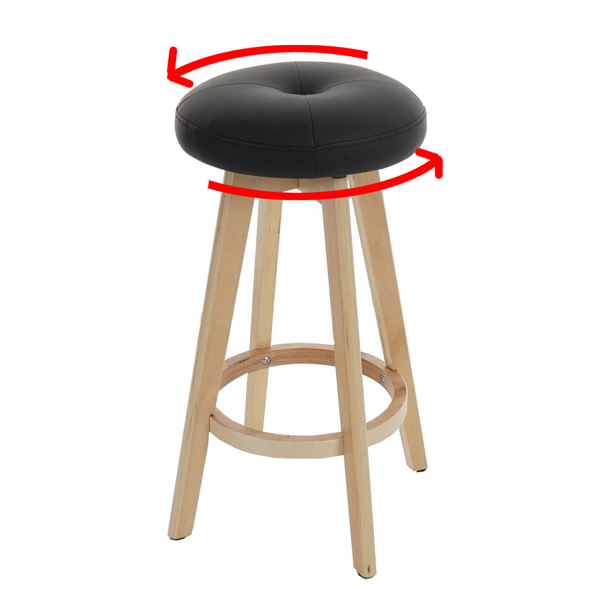 BARHOCKER Schwarz 2er-Set - Schwarz, Holz (45/67/45cm) - MCW