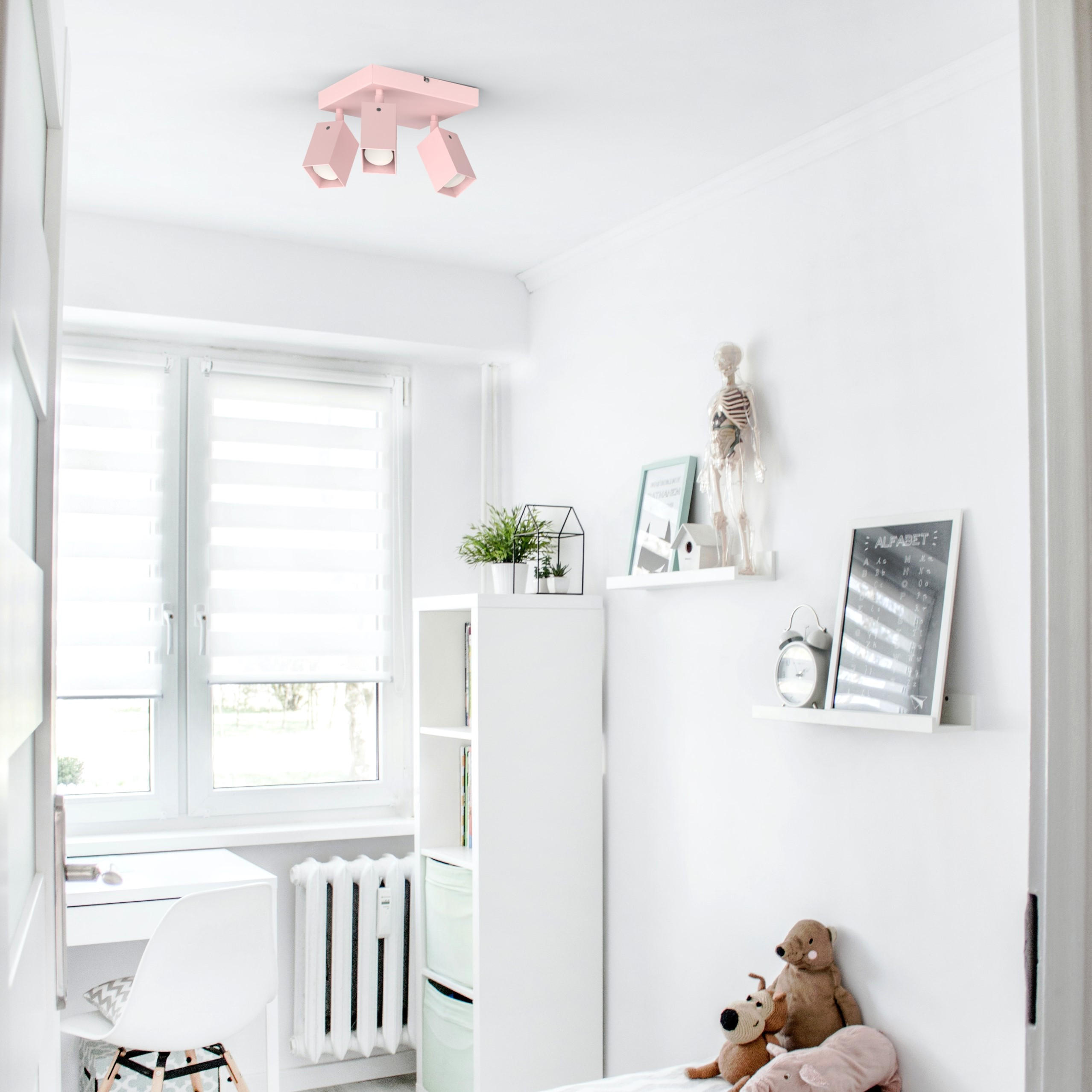 DECKENLEUCHTE - Pink, Metall (25/25/18cm) - Lumicom