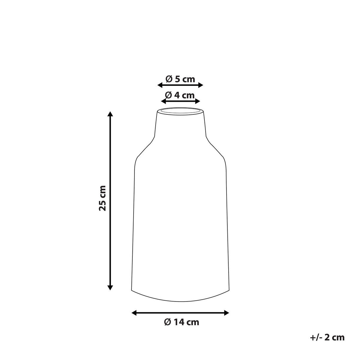 BLUMENVASE Steinzeug weiß Amisos - Weiß, Stein (25cm) - Beliani