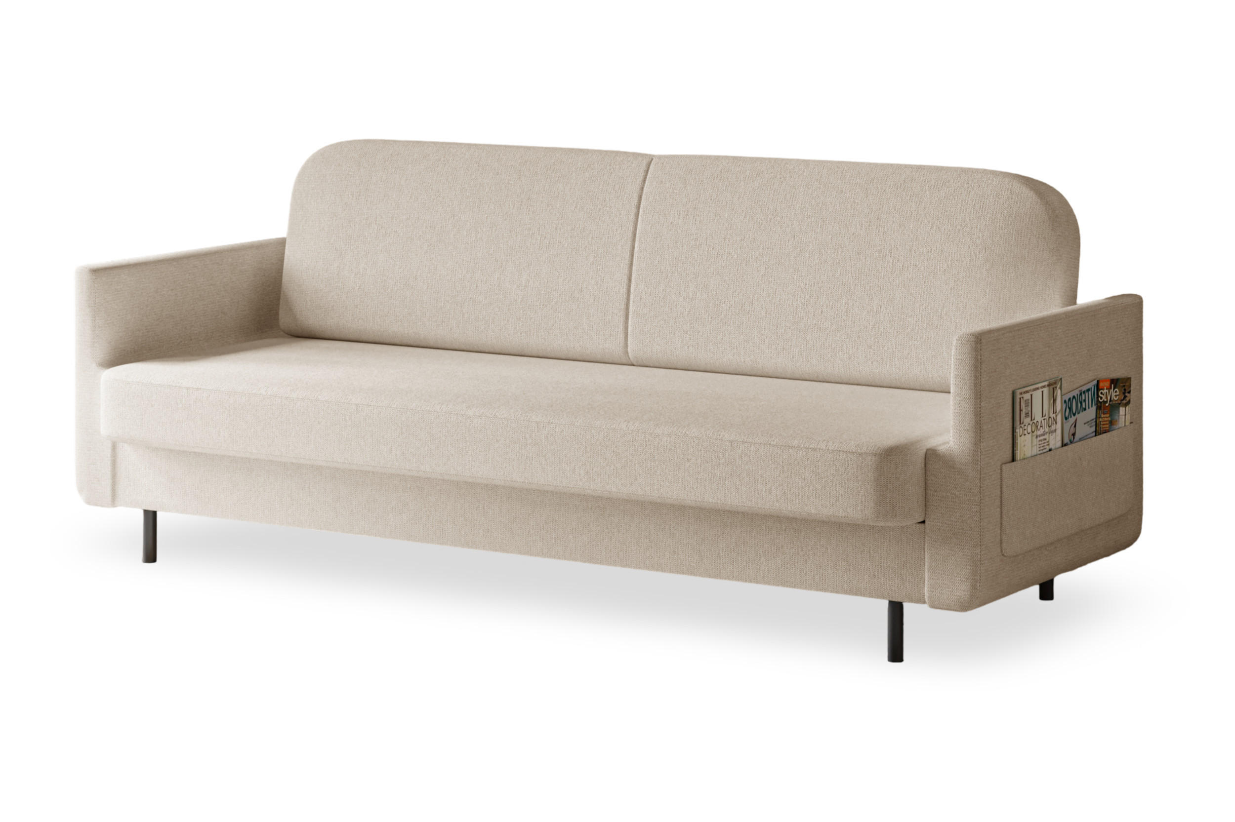 SCHLAFSOFA - POUCH - Beige - Aragon 03 - Beige, Holzwerkstoff (221/87/84cm) - Möblo