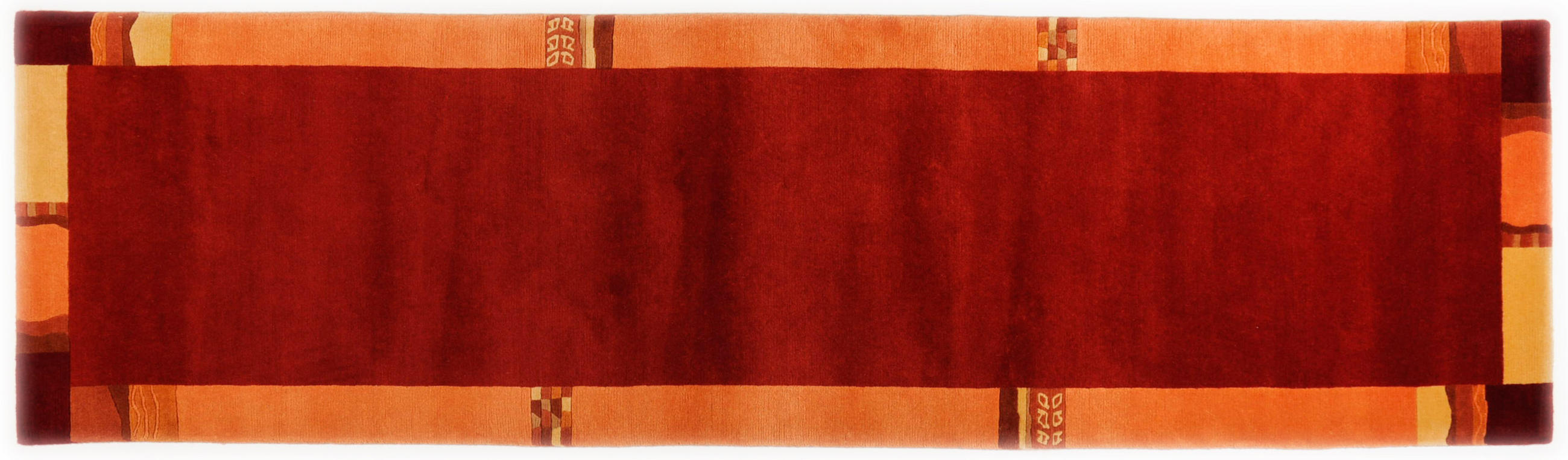Theko Wollteppich Rot 80x200 cm